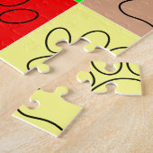 かわいい子犬の足を四角に ジグソーパズル (側面)