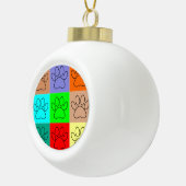 かわいい子犬の足を四角に セラミックボールオーナメント (右)