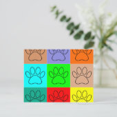 かわいい子犬の足を四角に ポストカード (スタンド正面)