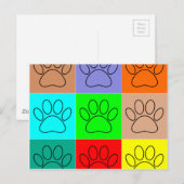 かわいい子犬の足を四角に ポストカード (正面/裏面)