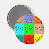 かわいい子犬の足を四角に マグネット (正面/裏面)