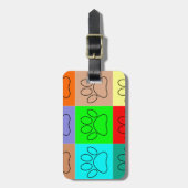 かわいい子犬の足を四角に ラゲッジタグ (正面縦)