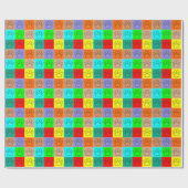 かわいい子犬の足を四角に ラッピングペーパー (フラット)