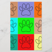 かわいい子犬の足を四角に 便箋 (正面)