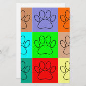 かわいい子犬の足を四角に 便箋 (正面/裏面)