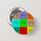 かわいい子犬の足を四角に 缶バッジ (正面&裏面)