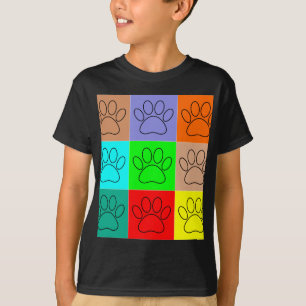 かわいい子犬の足を四角に Tシャツ