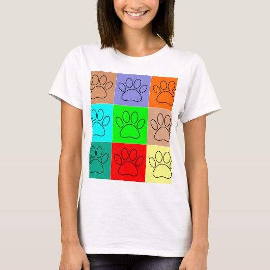 かわいい子犬の足を四角に Tシャツ (正面)