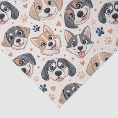 かわいい子犬の顔の模様 キッズデザイン 犬好きさんに 薄葉紙 (詳細)