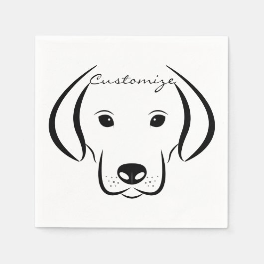 かわいい子犬の顔サンダー_コーブ スタンダードカクテルナプキン (正面)