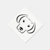 かわいい子犬の顔サンダー_コーブ スタンダードカクテルナプキン (角)
