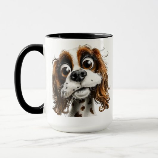 かわいい子犬の顔 マグカップ (左)