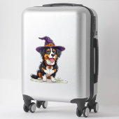 かわいい子犬の魔女コスチューム ハロウィン犬グッズ シール (スーツケース)