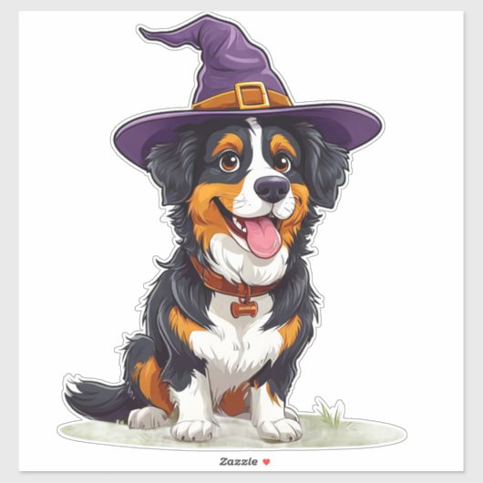 かわいい子犬の魔女コスチューム ハロウィン犬グッズ シール (シート)