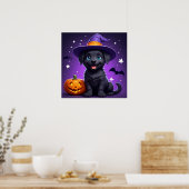 かわいい子犬の魔女帽子 ハロウィン 🐶 ポスター (キッチン)
