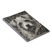 かわいい子犬の黒と白いポートレート写真 ノートブック (右側)