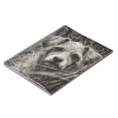 かわいい子犬の黒と白いポートレート写真 ノートブック (左側)