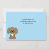 かわいい子犬の1歳誕生日パーティー招待状（男の子用） 招待状 (裏面)