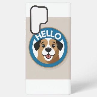 かわいい子犬の「こんにちは」スマホケース SAMSUNG GALAXY S22 ULTRAケース