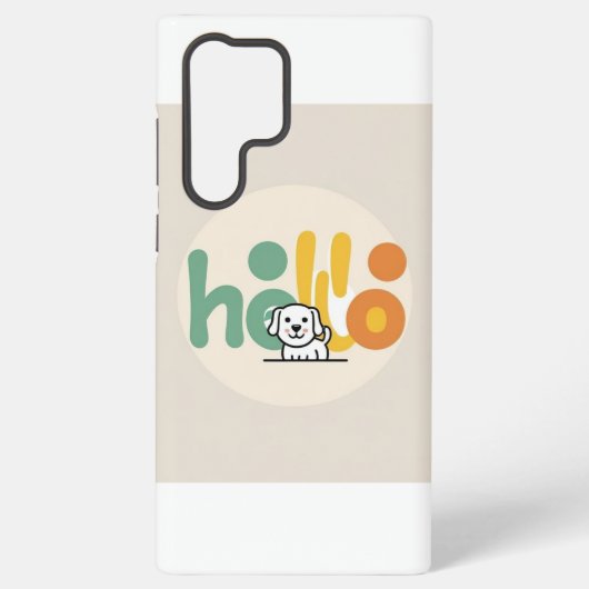 かわいい子犬の「こんにちは」スマホケース SAMSUNG GALAXYケース (裏面)