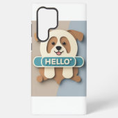  かわいい子犬の「こんにちは」モバイルケース SAMSUNG GALAXYケース (裏面)