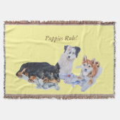 かわいい子犬のshebaのinuのrottyボーダーコリー スローブランケット (正面)