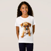 「かわいい子犬のTシャツ – かわいい犬のデザイン Tシャツ (正面フル)