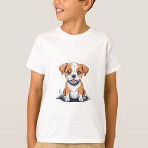 かわいい子犬のTシャツ – かわら子供へしいグラフィックティー