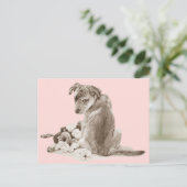 かわいい子犬はテディドッグとミックス ポストカード (スタンド正面)