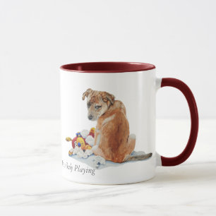 かわいい子犬はテディ犬のポートレートの芸術と品種を混合しました マグカップ
