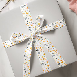 かわいい子犬は前足の花 サテンリボン