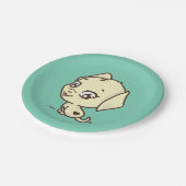 かわいい子犬イラストレーション ペーパープレート (アングル)