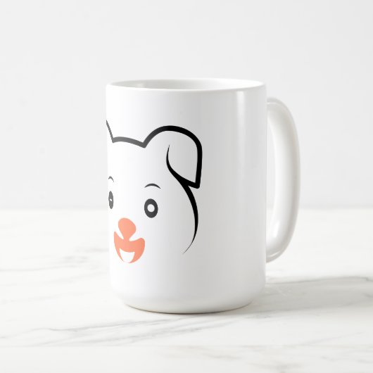 かわいい子犬ウインク コーヒーマグカップ (正面右)