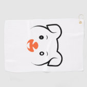 かわいい子犬ウインク ゴルフタオル (横)