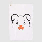 かわいい子犬ウインク ゴルフタオル (正面)