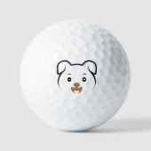 かわいい子犬ウインク ゴルフボール (正面)