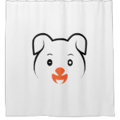 かわいい子犬ウインク シャワーカーテン (正面)
