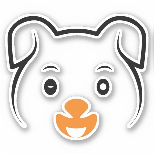 かわいい子犬ウインク シール (正面)