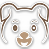 かわいい子犬ウインク シール (正面)