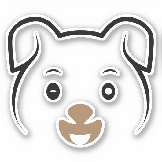かわいい子犬ウインク シール (正面)