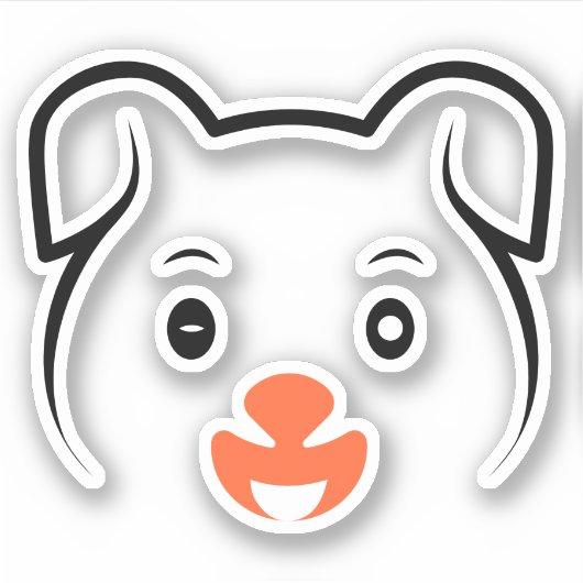 かわいい子犬ウインク シール (正面)