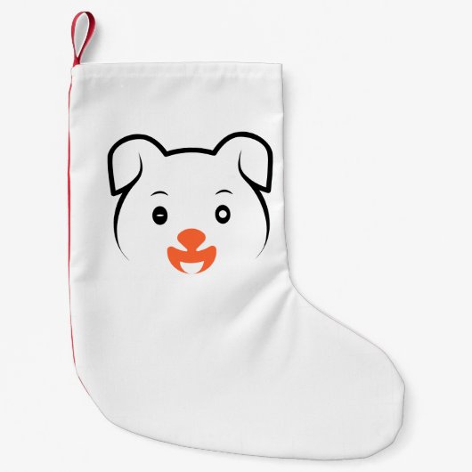 かわいい子犬ウインク スモールクリスマスストッキング (正面)