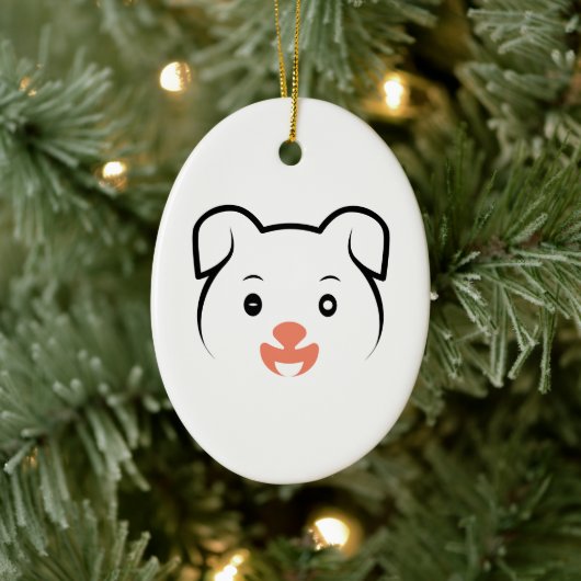 かわいい子犬ウインク セラミックオーナメント (ツリー)