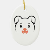 かわいい子犬ウインク セラミックオーナメント (裏面)