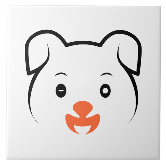 かわいい子犬ウインク タイル (正面)