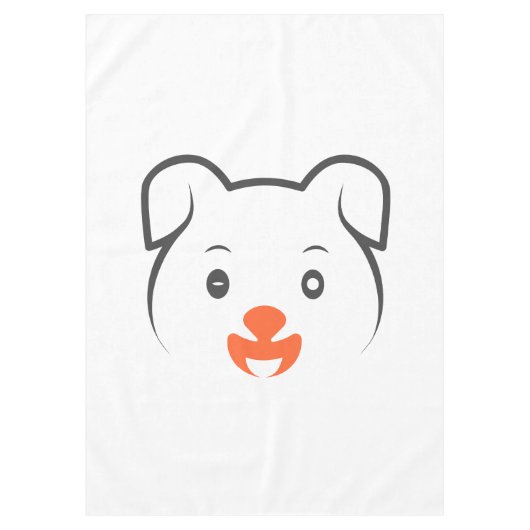 かわいい子犬ウインク テーブルクロス (正面)