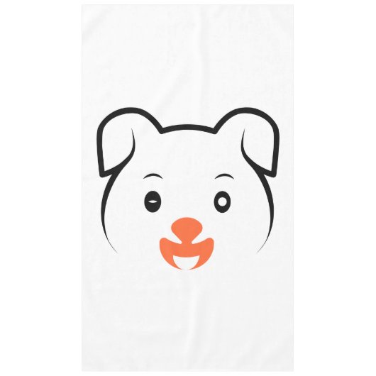 かわいい子犬ウインク テーブルクロス (正面)