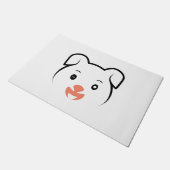 かわいい子犬ウインク ドアマット (アングル)