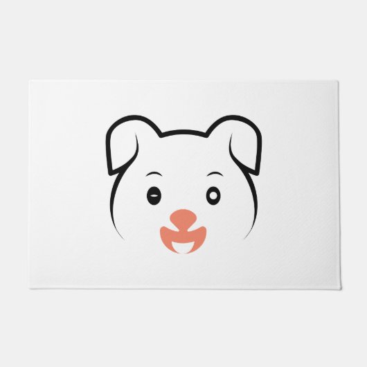 かわいい子犬ウインク ドアマット (正面)