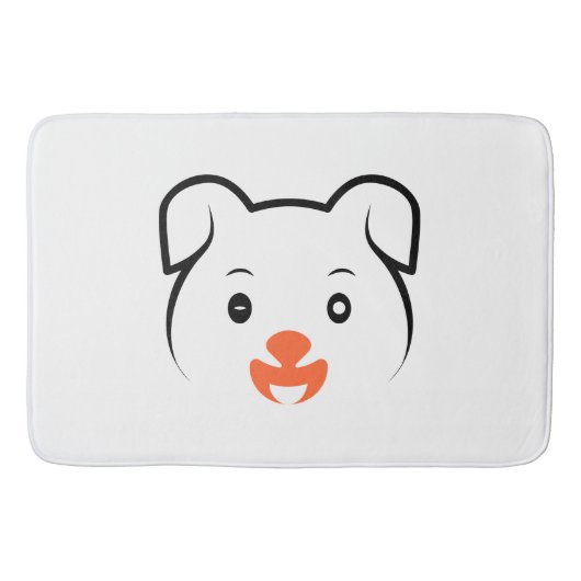 かわいい子犬ウインク バスマット (正面)